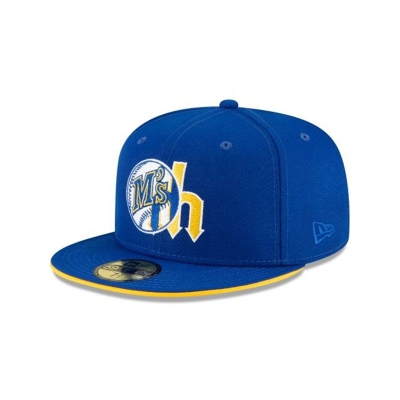 Seattle Mariners Gorra | New Era MLB Double Logo 59fifty Fitted Cap Mexico - Azules